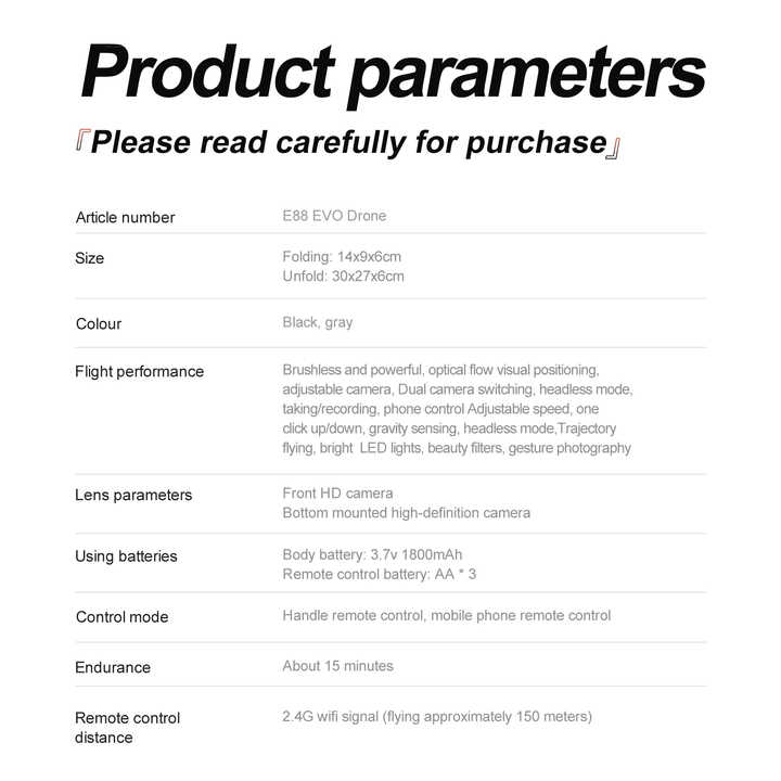 Elecfy Mini EVO Brushless Motor Drone (Foldable Design Dual Camera)