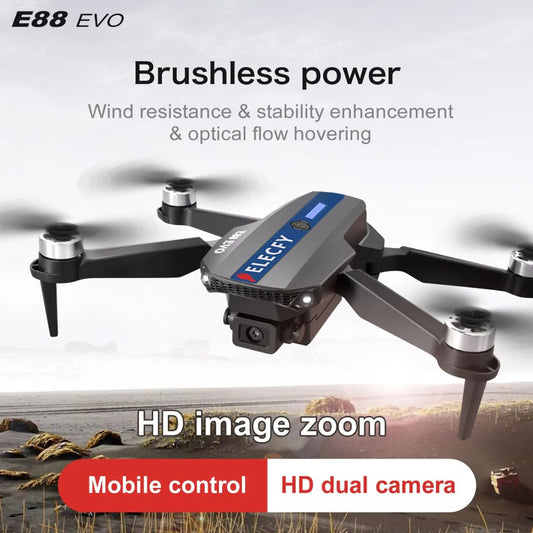 Elecfy Mini EVO Brushless Motor Drone (Foldable Design Dual Camera)