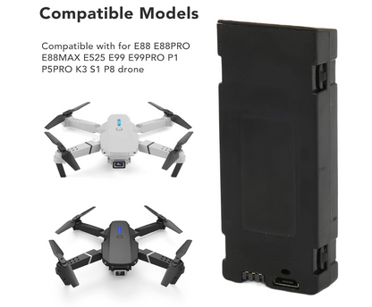 Elecfy Evo, E88 E88pro E88max E525 E99 E99pro Drone Battery with 15 Minutes Fly Time Battery